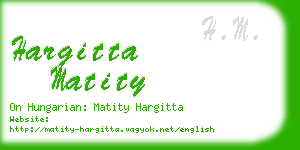 hargitta matity business card